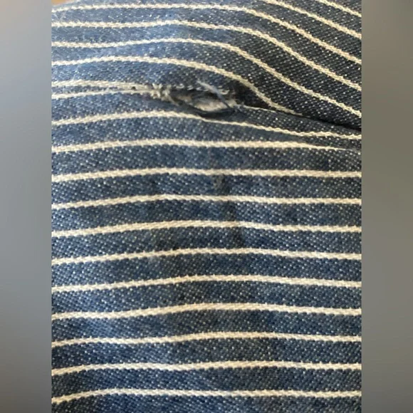 Blashe Blue & White Striped Romper. Size Medium. - Picture 5 of 9